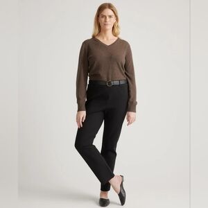 Quince Ultra Stretch Ponte Straight Leg 4 Pocket Pants Tall Black Large NWT